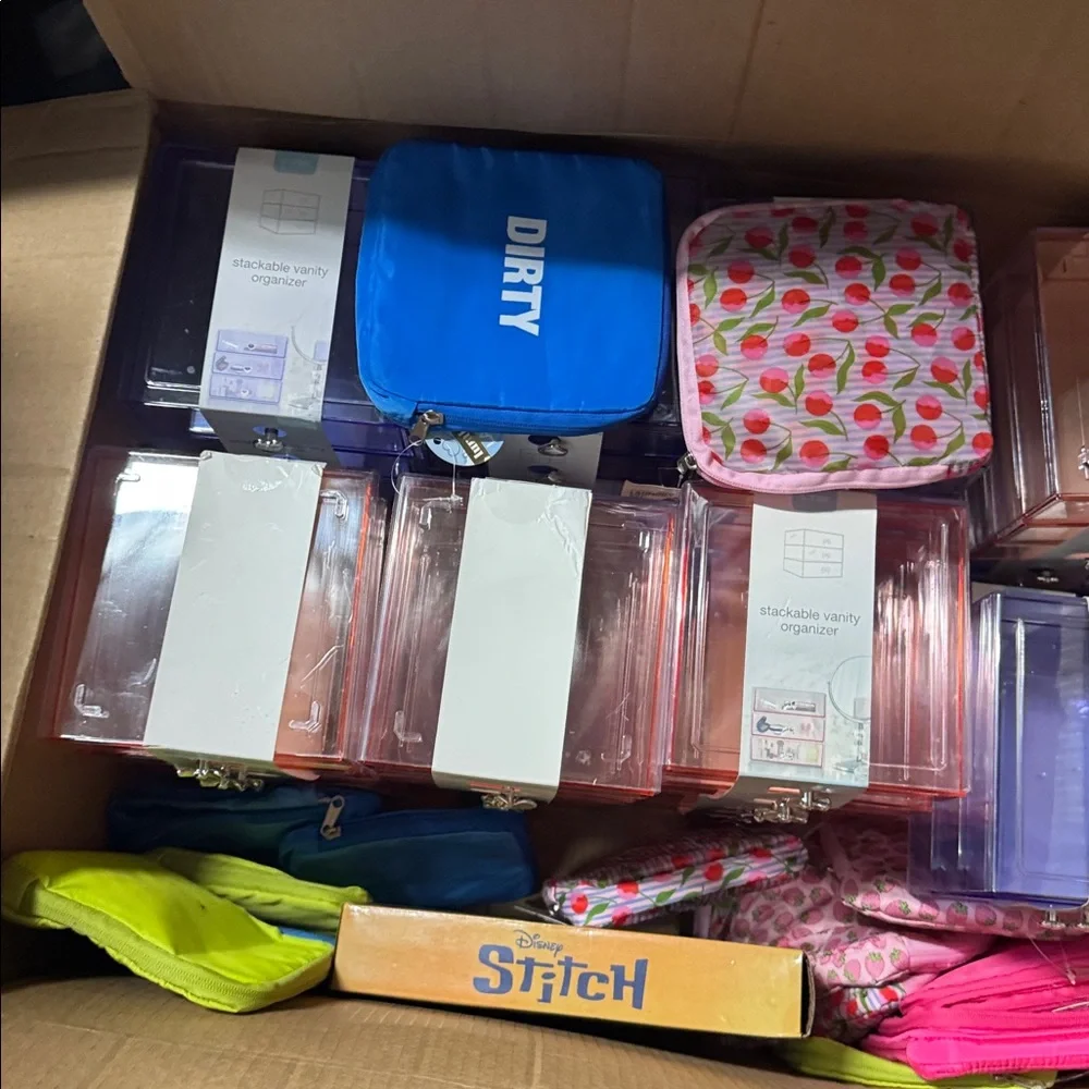 Pink Stackable Vanity Organizer Drawer Unit
